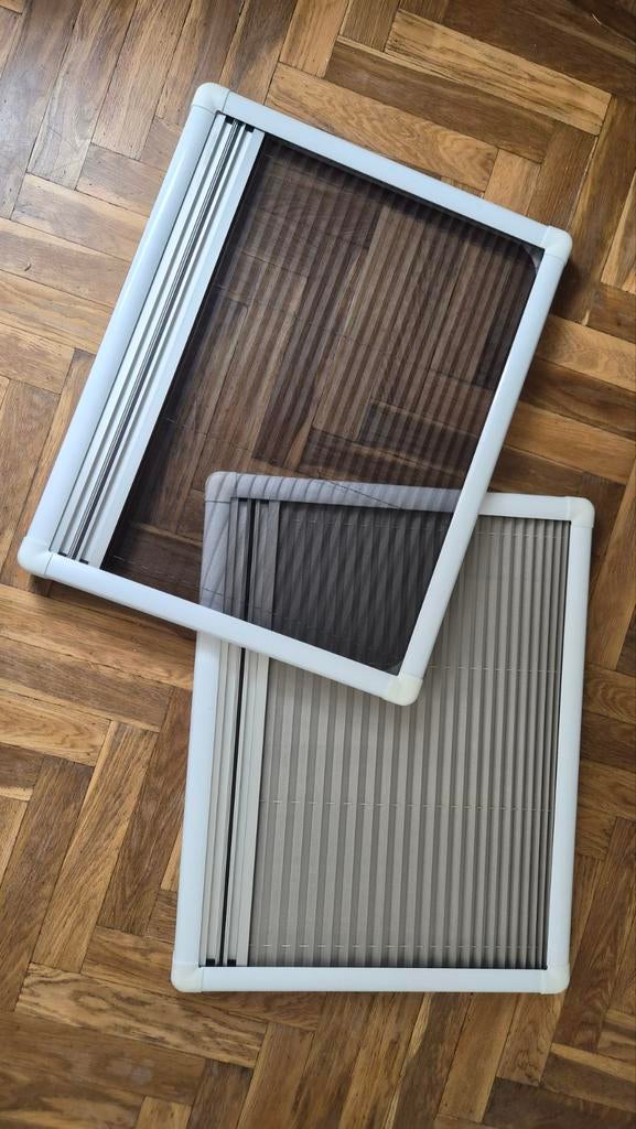 2 Plissé gordijnen, hor en verduister [Buitenmaat 58x73 cm], Gebruikt, Minder dan 80 cm, Hordeur, Minder dan 200 cm