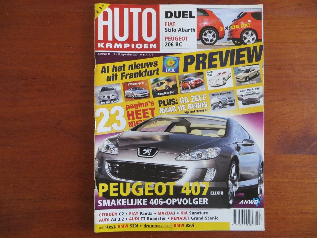 Autokampioen 19 2003 Fiat Stilo Abarth, Peugeot 206 RC, 407, Verzenden, Nieuw, Peugeot
