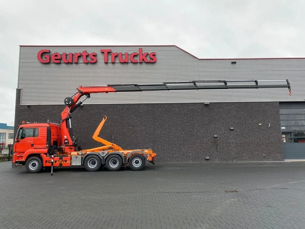 MAN TGS 35.480 8X4 TRIDEM + 20 TON HAAKARM + HMF 3220-K6 KRA, Automaat, Euro 6, Overige kleuren, MAN