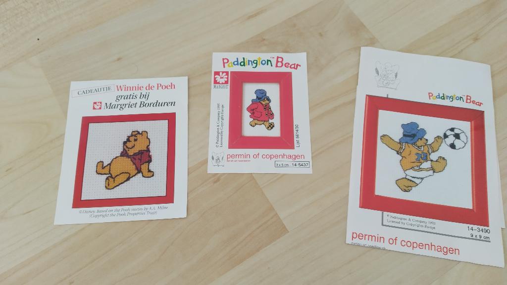Borduurpatroon Winnie de Pooh, Paddington, Voetballer, Ophalen of Verzenden, Gebruikt, Handborduren, Patroon