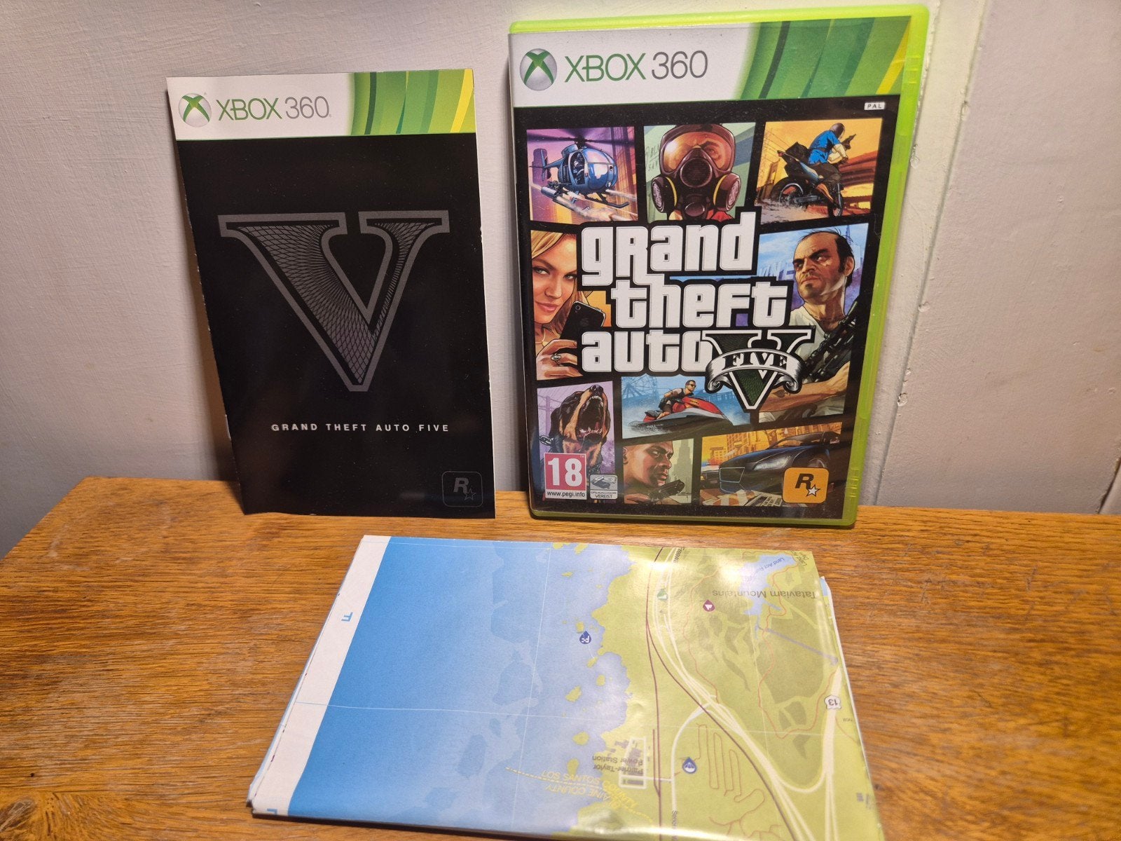 GTA 5 Grand Theft Auto V met map XboX 360, Spelcomputers en Games, Avontuur en Actie, Vanaf 18 jaar, 1 speler, Ophalen of Verzenden