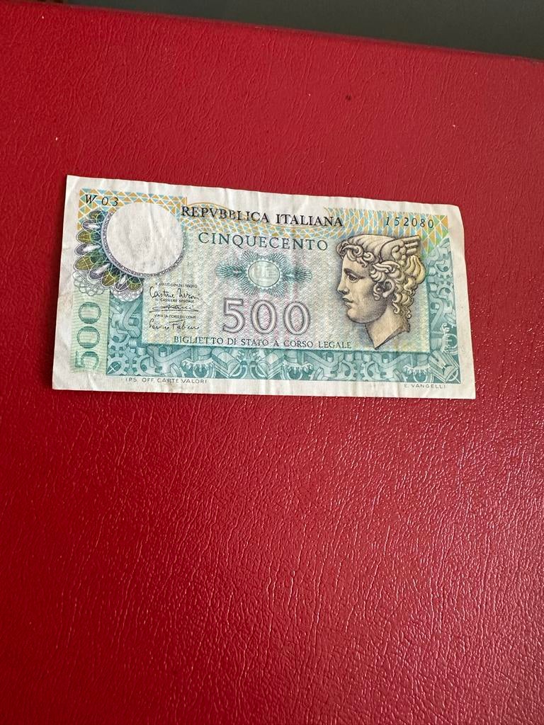 500 Italiaanse Lire biljet 1974, Ophalen of Verzenden, Italië, Los biljet