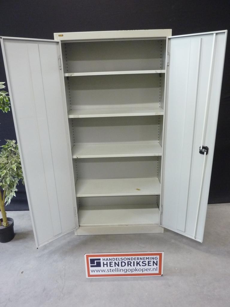 Stalen kantoorkast / garagekast / draaideurkast 95x41x195cm, Ophalen, Gebruikt, Handelsonderneming Hendriksen, Meerdere deuren