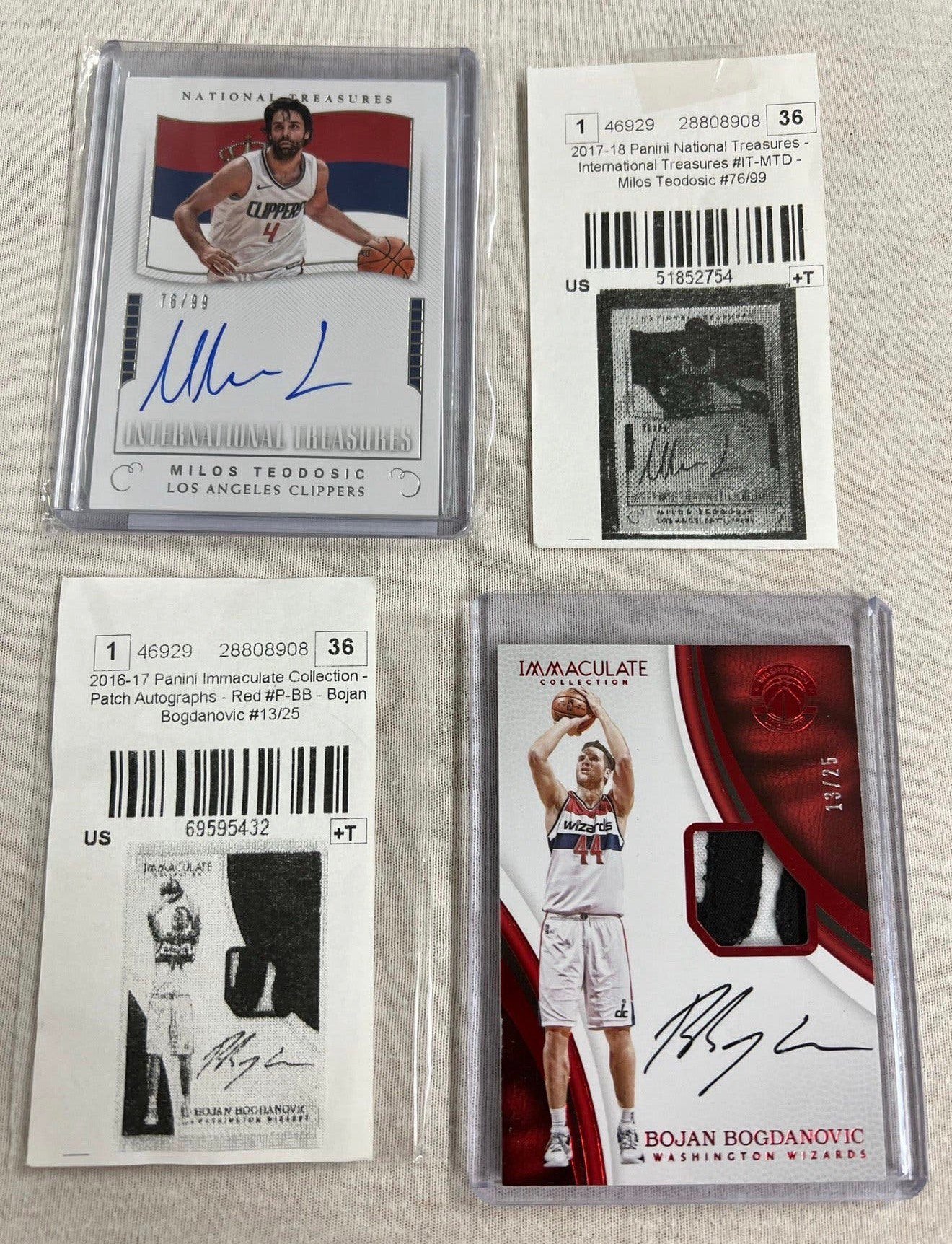 2x panini basketbal kaart met handtekening 2016-17 / 2017-18, Spelerskaart, P, P, P