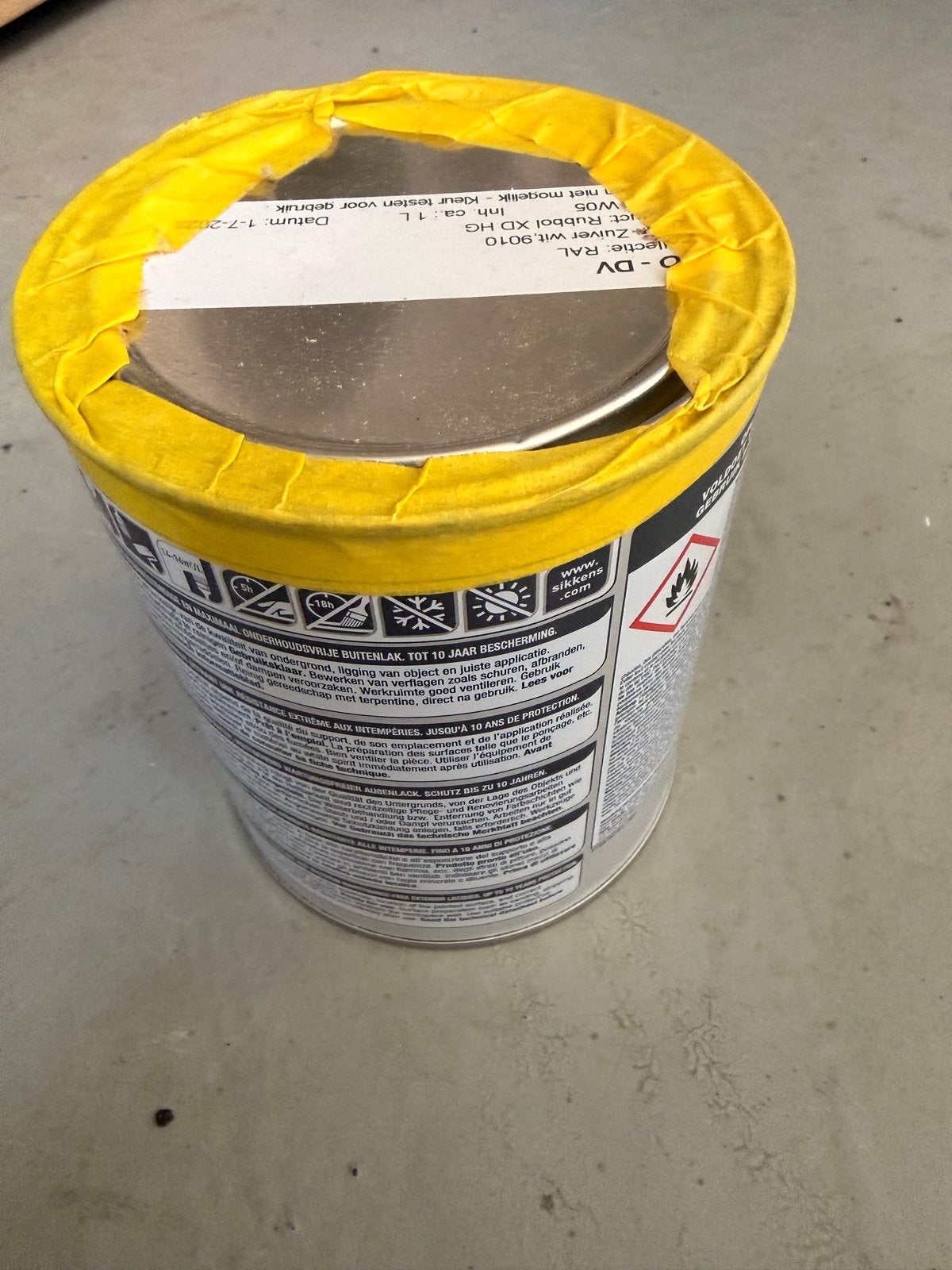 Sikkens Rubbol XD High Gloss RAL 9010 Zuiver Wit 1L, Doe-het-zelf en Verbouw, Verf, Beits en Lak, Ophalen, Wit, Nieuw, Lak