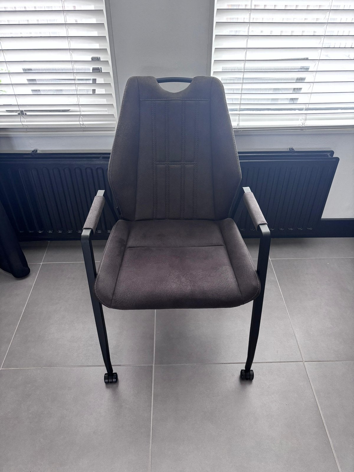 6 mooie antraciet eetkamer stoelen, Ophalen of Verzenden, Zo goed als nieuw, Grijs, Vijf, Zes of meer stoelen