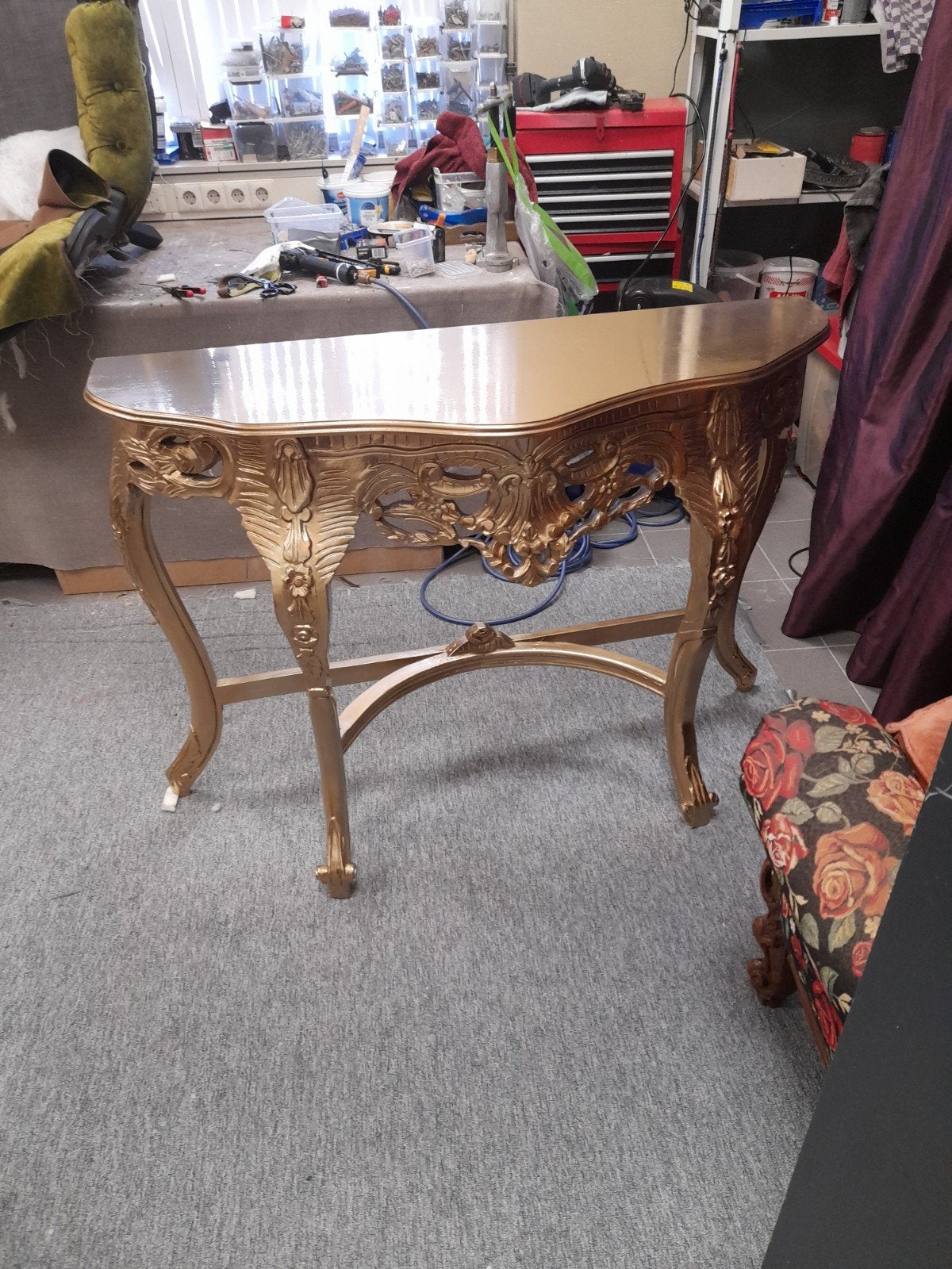 Mooi gouden barok side tafel, Ophalen
