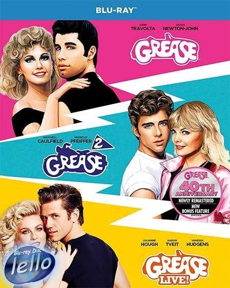 Blu-ray: Grease, Grease 2 & Grease Live! (1978 1982 2016) UK, Ophalen of Verzenden, Nieuw in verpakking, Drama