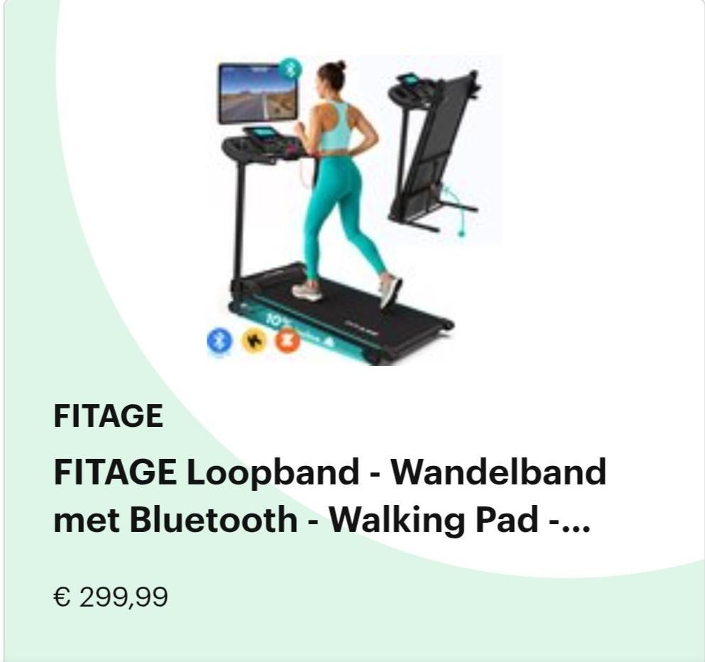 FITAGE Loopband - Wandelband, Sport en Fitness, Fitnessapparatuur, Nieuw, Loopband, Ophalen