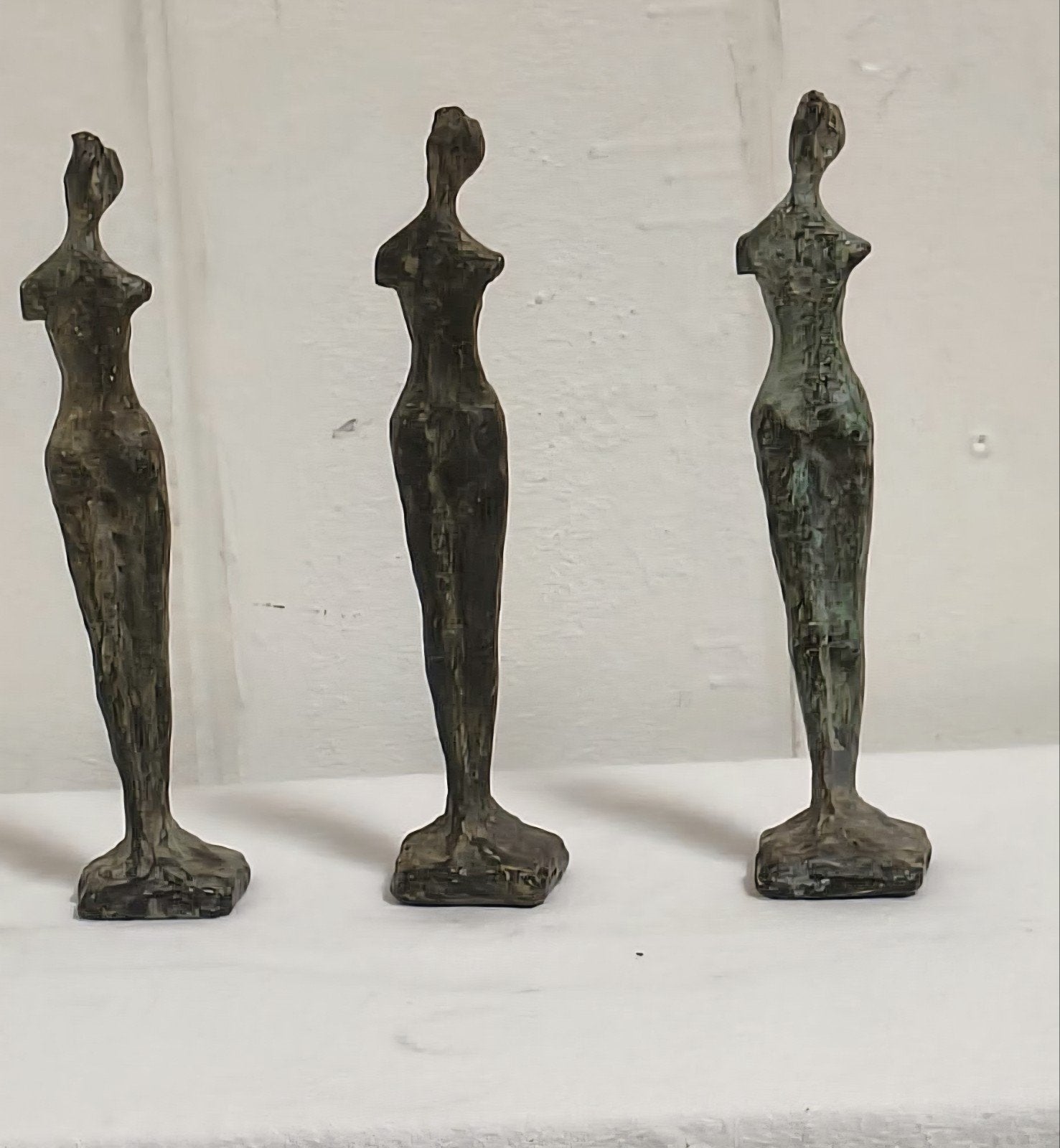 set bronzen beeld vrouwen 3 stuks naakte dames, Antiek en Kunst, Ophalen
