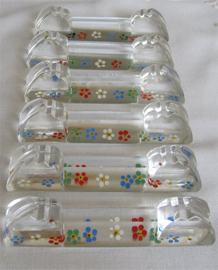 Antieke kristallen messenleggers (6 stuks), Antiek en Kunst, Ophalen of Verzenden