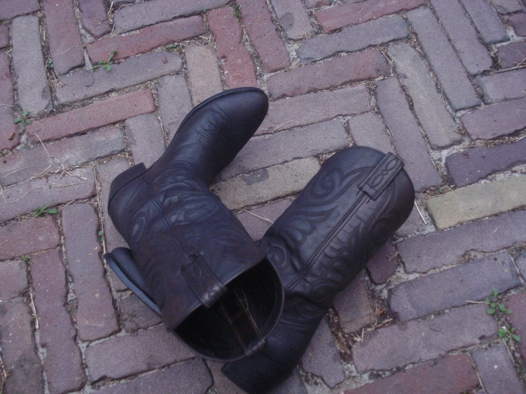 GRATIS VERZENDEN ZWARTE LEREN SENDRA COWBOYLAARZEN 38, Zwart, Ophalen of Verzenden, Zo goed als nieuw, Hoge laarzen