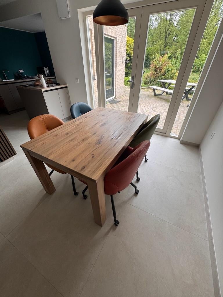 Henders en Hezel eiken keukentafel 140x90, Huis en Inrichting, Tafels | Eettafels, Ophalen, Gebruikt, 50 tot 100 cm, 100 tot 150 cm