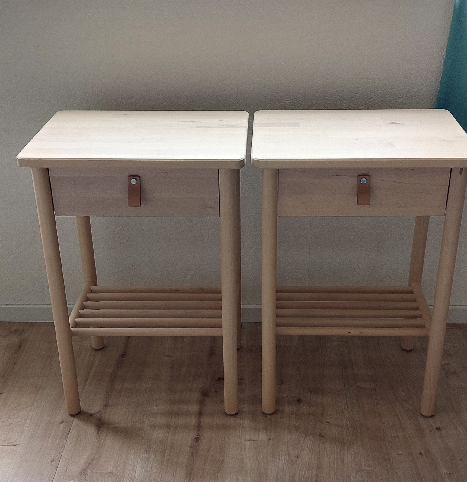 Nachtkastjes Björknas, Ikea, Ophalen, Gebruikt, Hout, Minder dan 45 cm