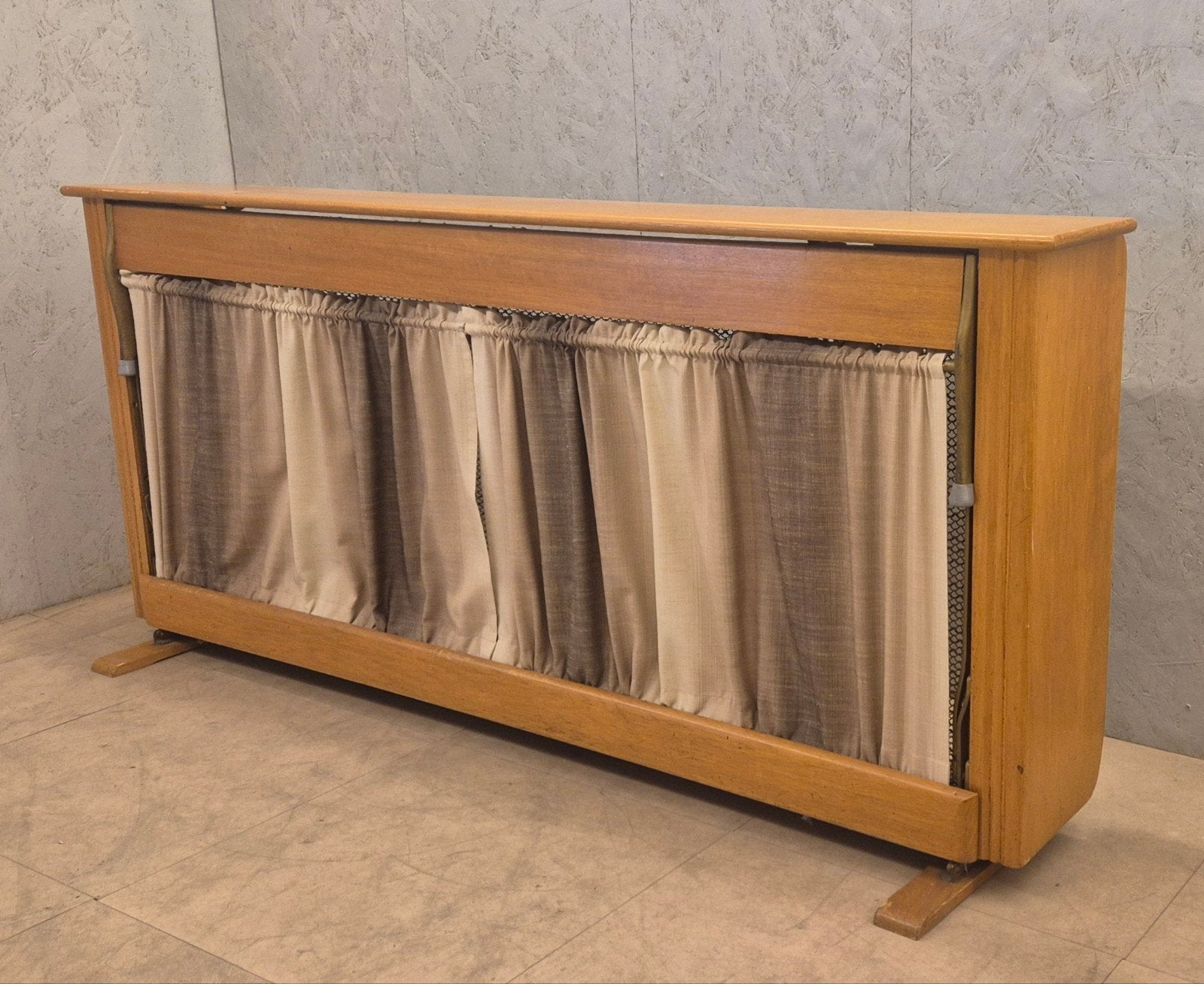 Vintage opklapbed logeerbed 200 cm teaklook, Ophalen