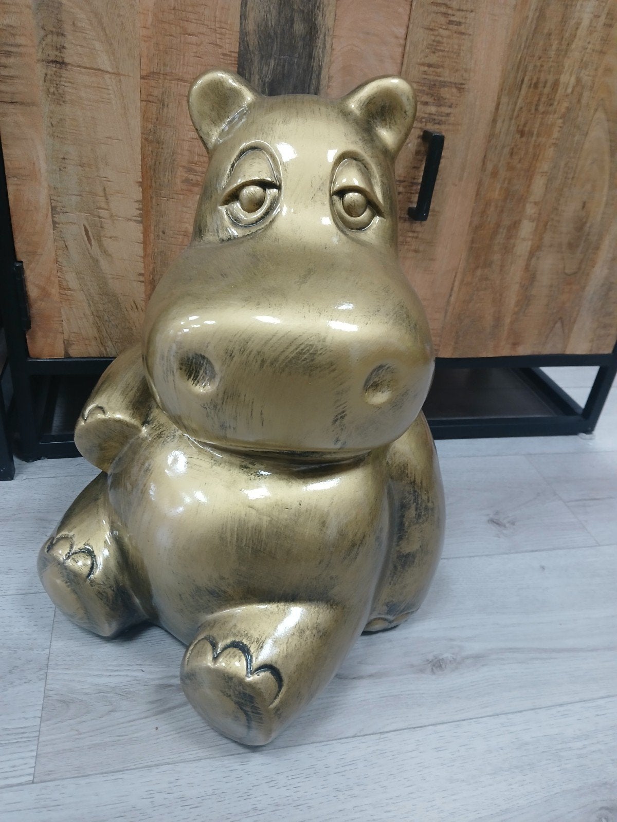 Nieuw Nijlpaard Beeld - 50 cm Hoog, Goudkleurig, Ophalen, Overige materialen, Nieuw, Goud