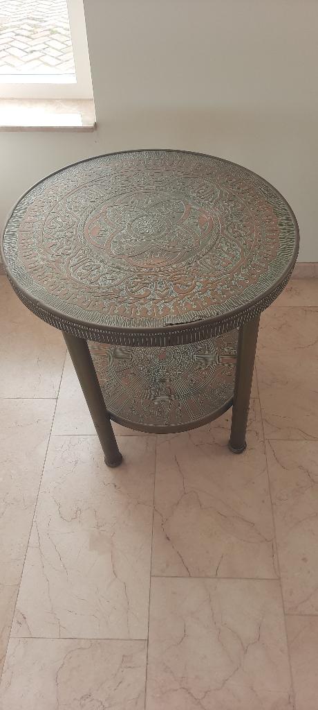 Antieke koperen bijzettafel, Ophalen, Koper