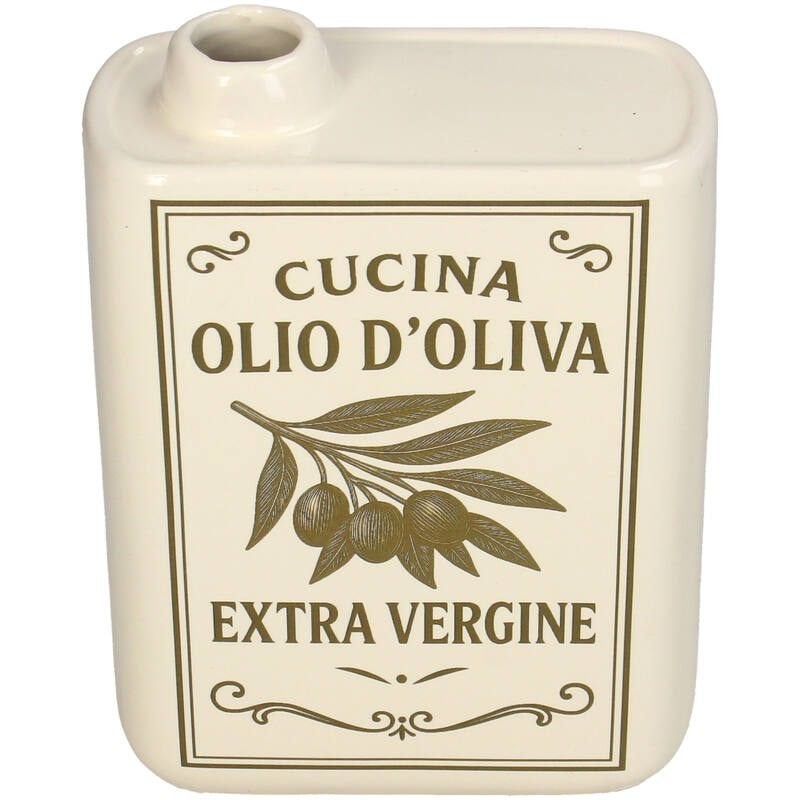 Vaas Olio d'Oliva Fijn Aardewerk Ivoor 17cm, Met patroon/structuur, Beige, Nieuw, Ophalen of Verzenden