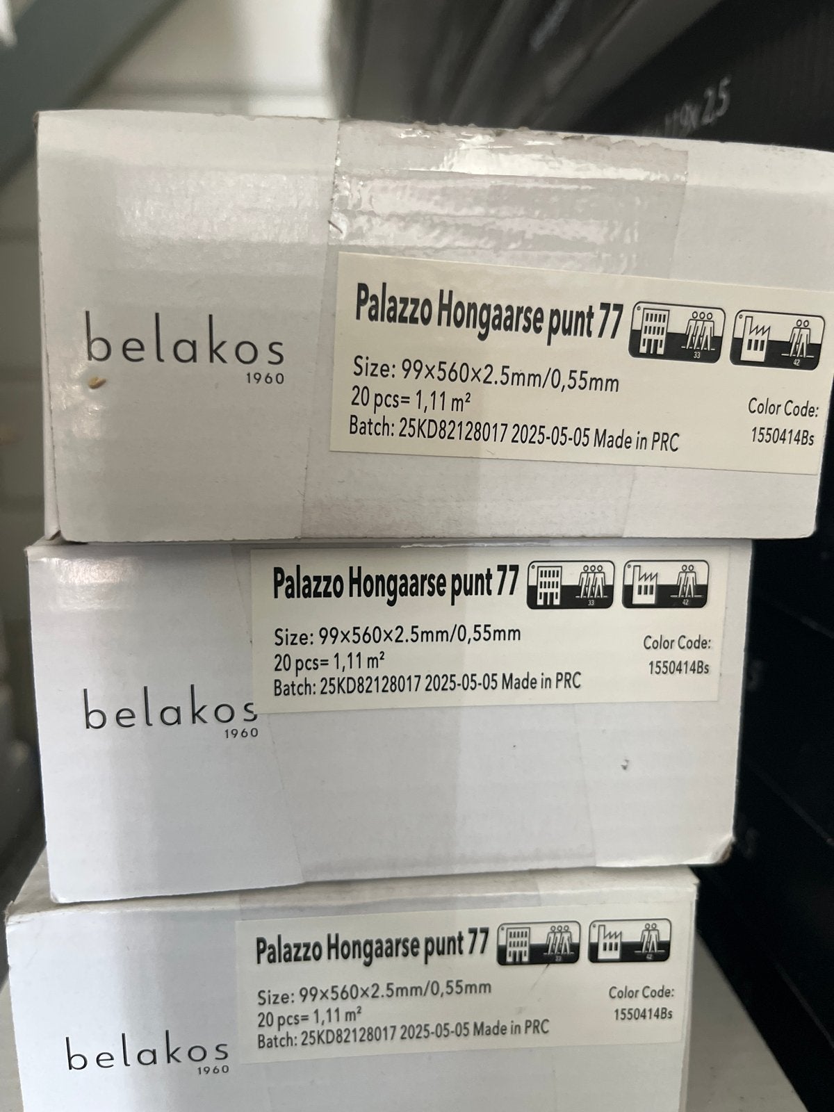 Belakos Palazzo Hongaarse punt kleur 77 PVC vloer, Ophalen, Nieuw, 75 m² of meer, Overige typen
