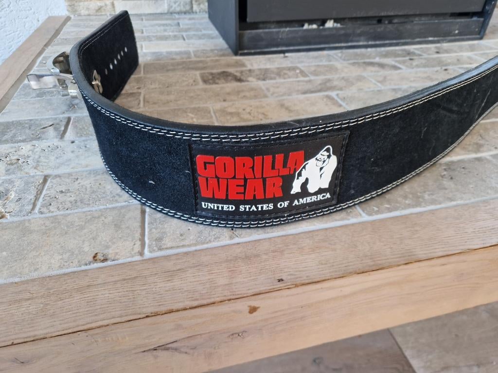 Gorilla Wear 4 Inch Leren Lever Belt - Zwart - M/L, Ophalen, Zo goed als nieuw, Overige typen