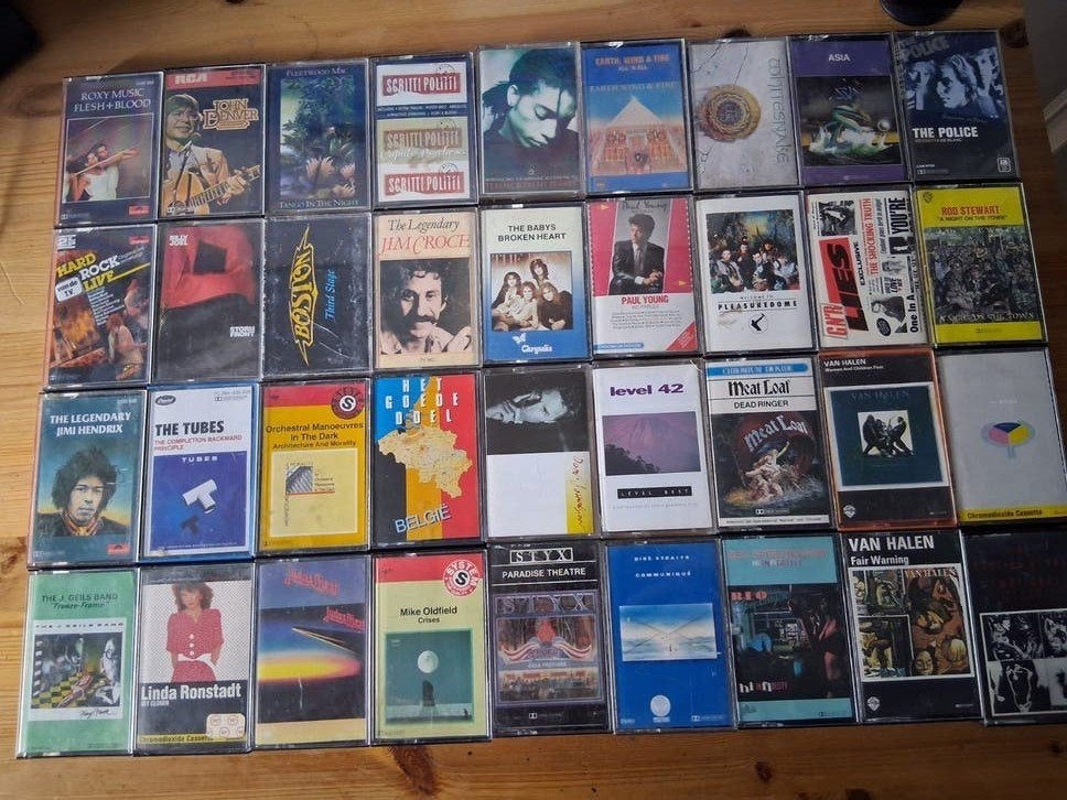 collectie (hard)rock/cassettes (36 stuks), Cd's en Dvd's, Gebruikt, Ophalen of Verzenden, Voorbespeeld, Pop
