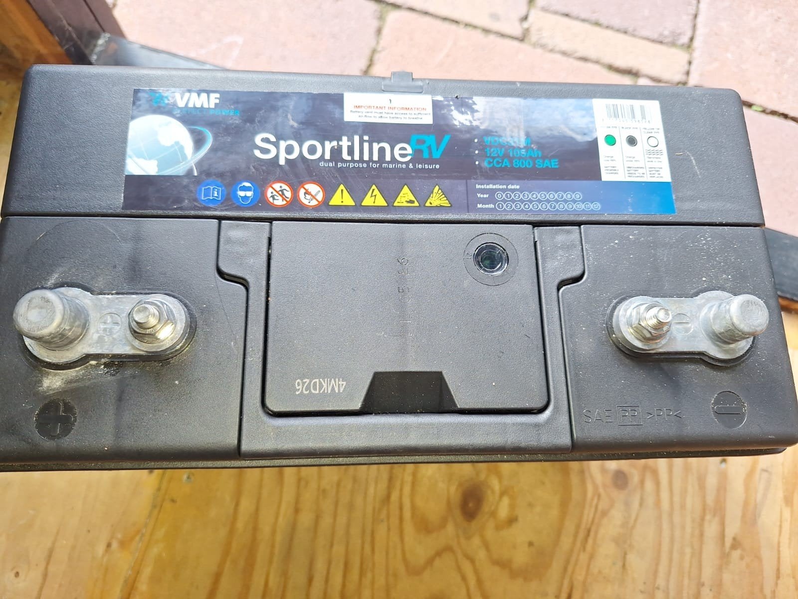 Sportline RV 12V 105Ah Accu voor Camper/Caravan, Auto-onderdelen, Gebruikt