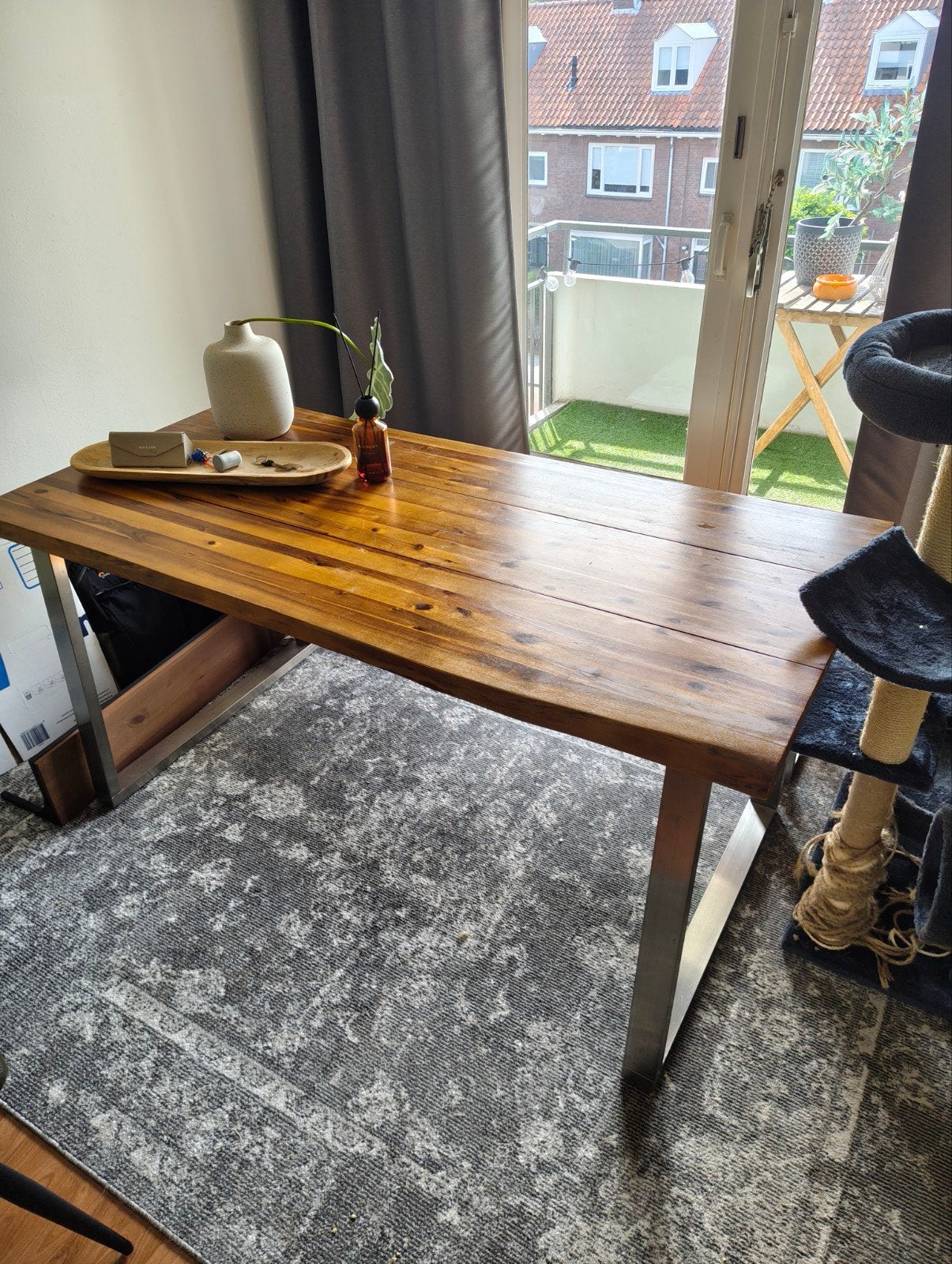 Eettafel + bankje, Huis en Inrichting, Ophalen, Rechthoekig, 50 tot 100 cm