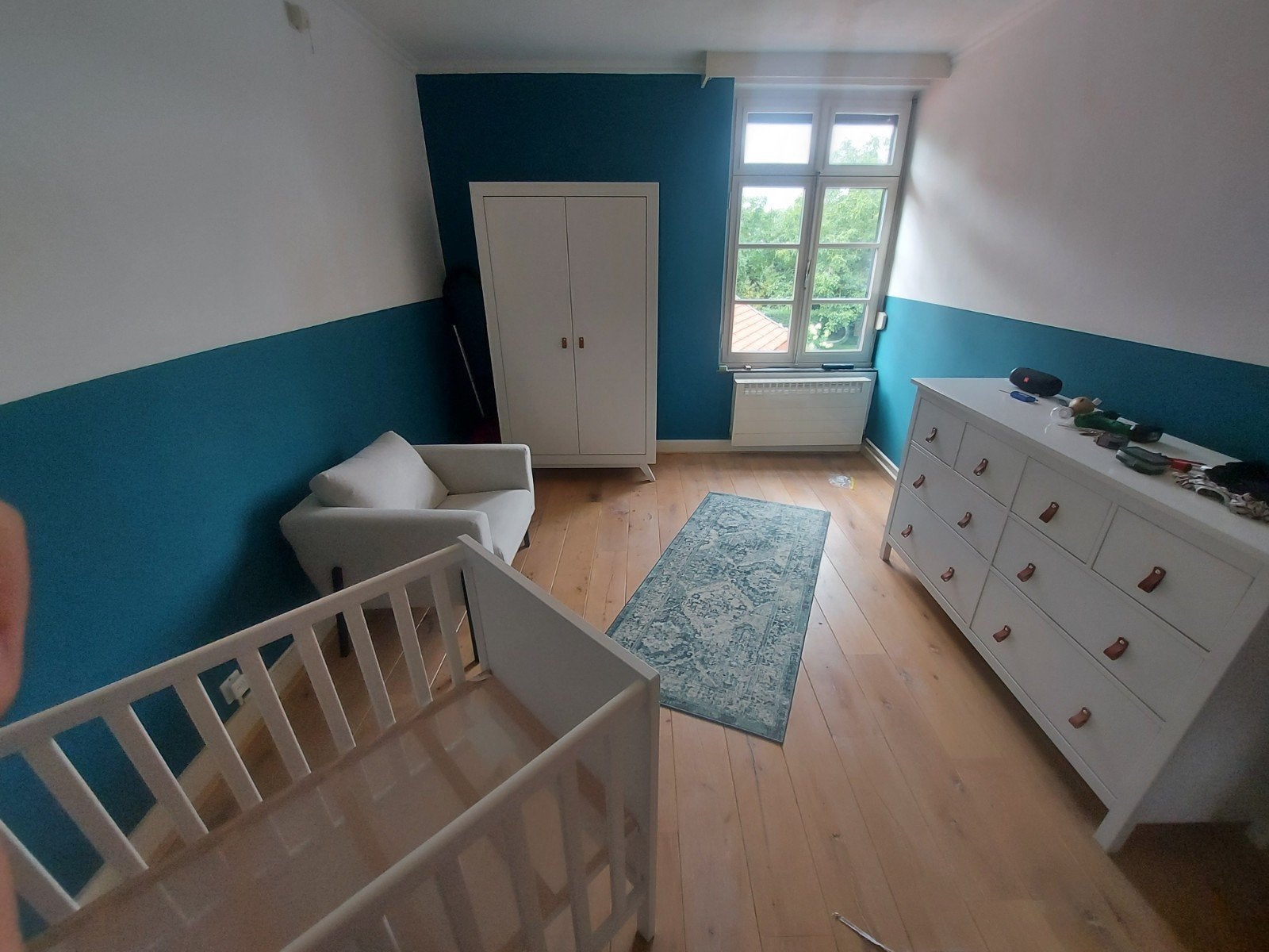 Complete babykamer: Ledikant,commode,Kledingkast,kinderwagen, 70 tot 85 cm, 140 tot 160 cm, Zo goed als nieuw, Ophalen