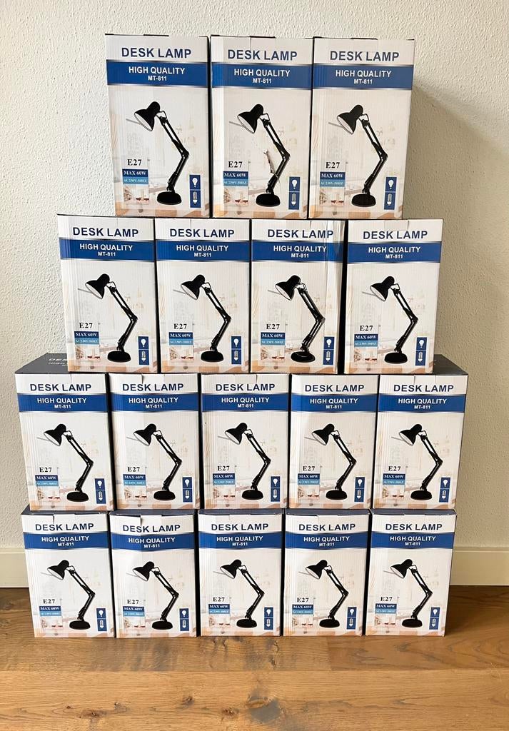Bureaulampen E27 fitting  verstelbaar, 30 tot 60 watt, Overige typen, Nieuw, Retro