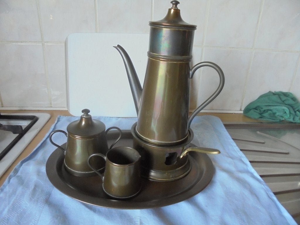 Antiek Koper koffie set, Ophalen of Verzenden, Koper