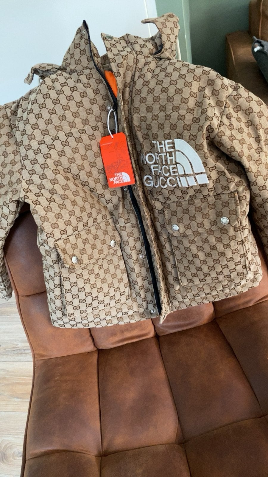 North face gucci jas, Ophalen, Zo goed als nieuw, Maat 56/58 (XL), Zwart