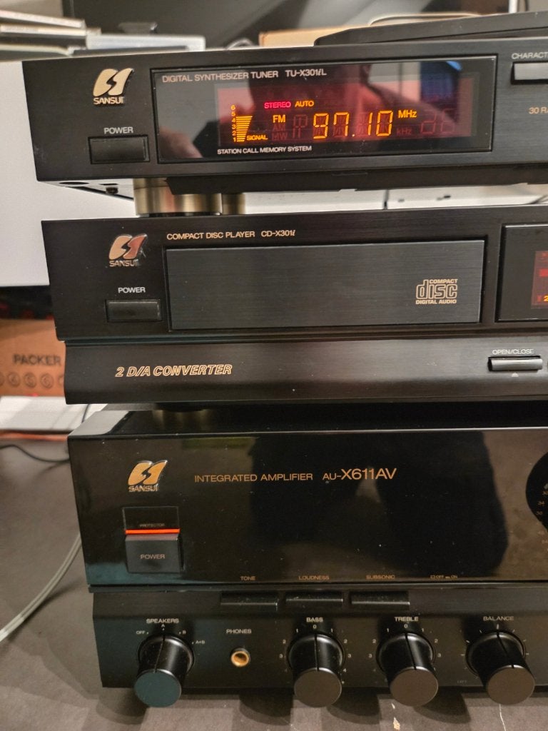 Sansui AU-X611AV versterker en Sansui Tuner met Cspeler, Losse componenten, Zo goed als nieuw, Tuner of Radio, Ophalen