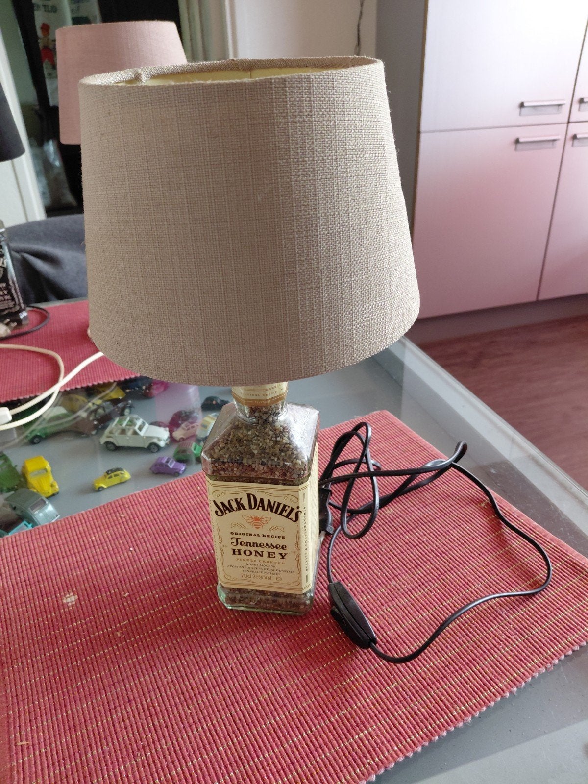 Unieke Jack Daniel's Honey Tafellamp - Handgemaakt, Met schakelaar, Overige merken, Vintage, E27 (groot)