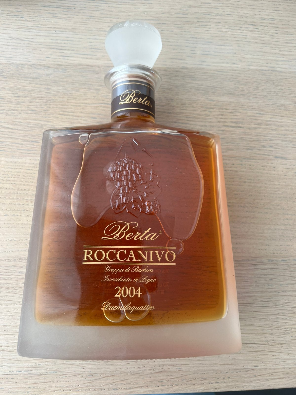 Fles Berta Roccanivo Grappa di Barbera., Ophalen, Overige typen, Nieuw, Italië