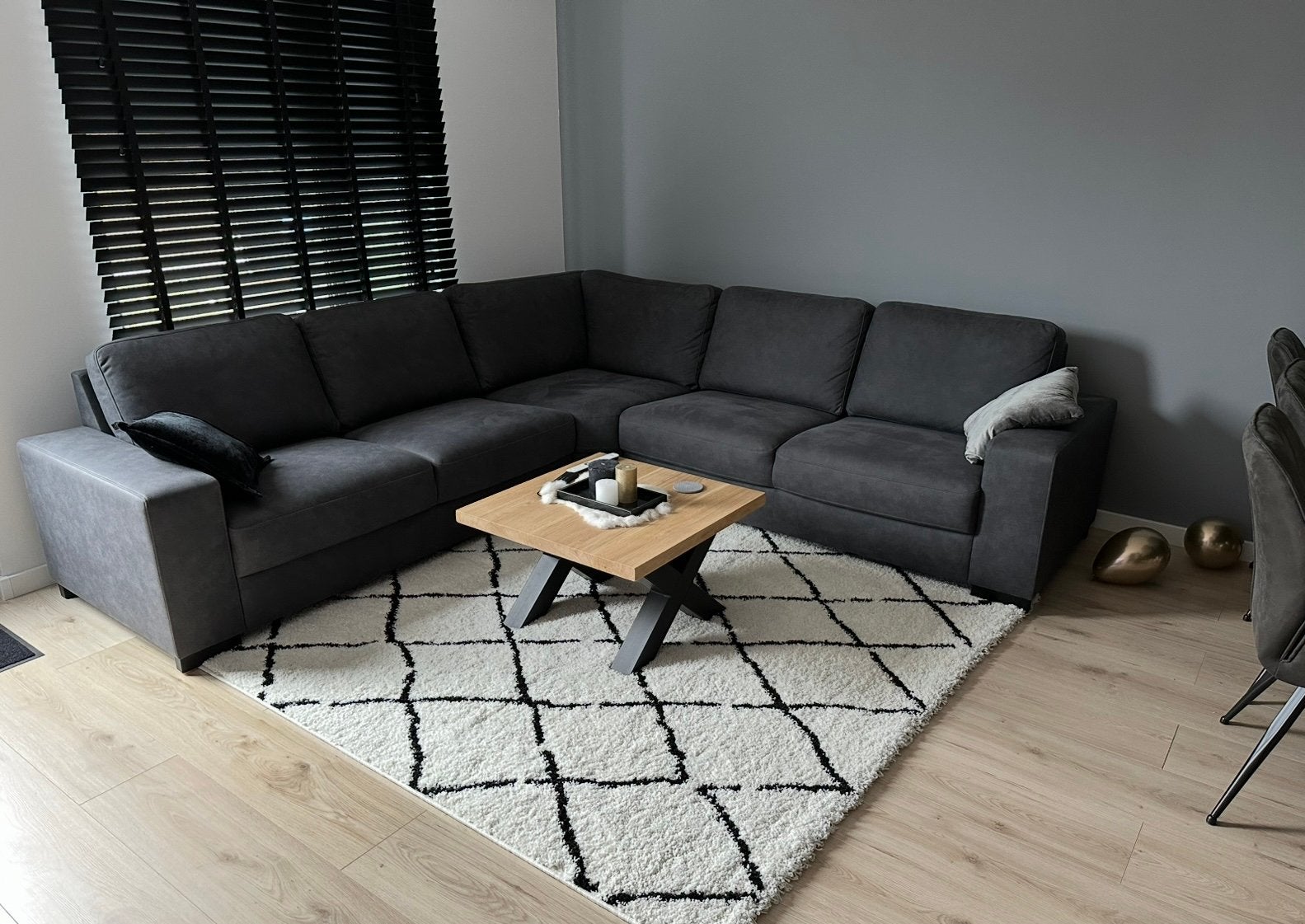 Hoekbank 276x276, 2jr oud HR schuim en in nieuwstaat, Ophalen, Zo goed als nieuw, Stof