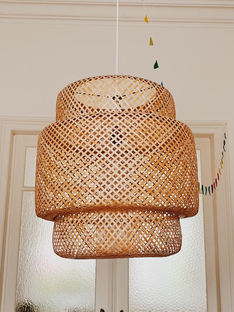 Bamboe hanglamp van Ikea (Sinnerlig) 50 cm, Ophalen, Overige materialen, 50 tot 75 cm, Bamboe