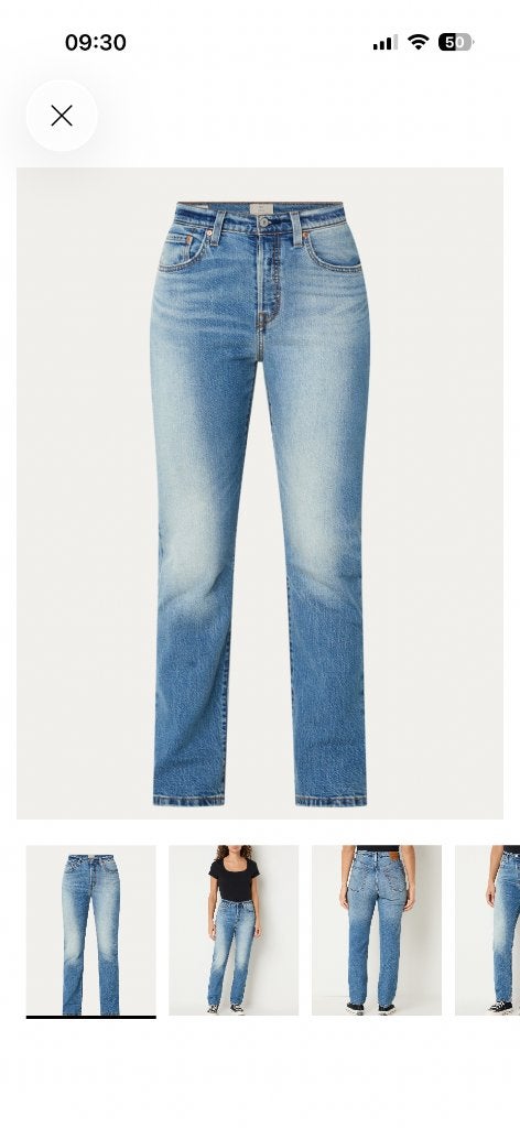 jeans levi's 501 crop high waist slim fit jeans maat 27 / 26, Blauw, Nieuw, Ophalen of Verzenden, W27 (confectie 34) of kleiner
