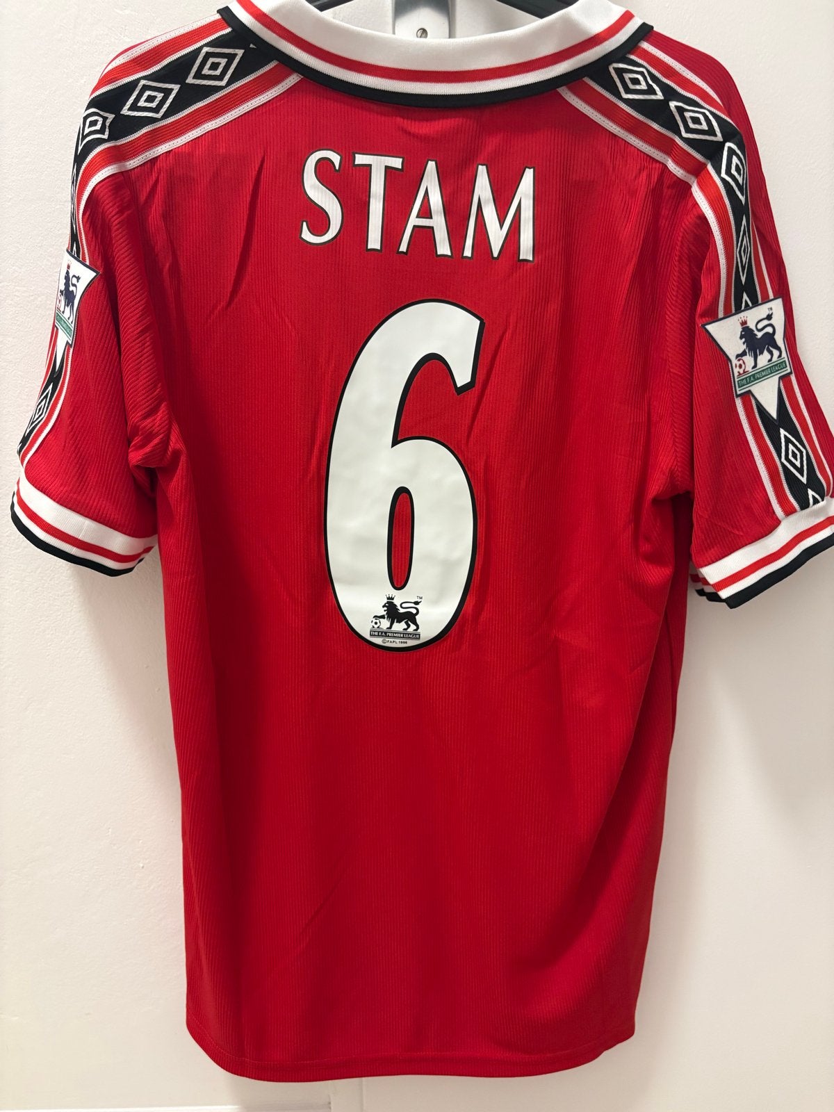 Retro Jaap Stam Manchester United umbro xl vintage nieuw, Ophalen of Verzenden, Voetbal, Rood, Maat 56/58 (XL)