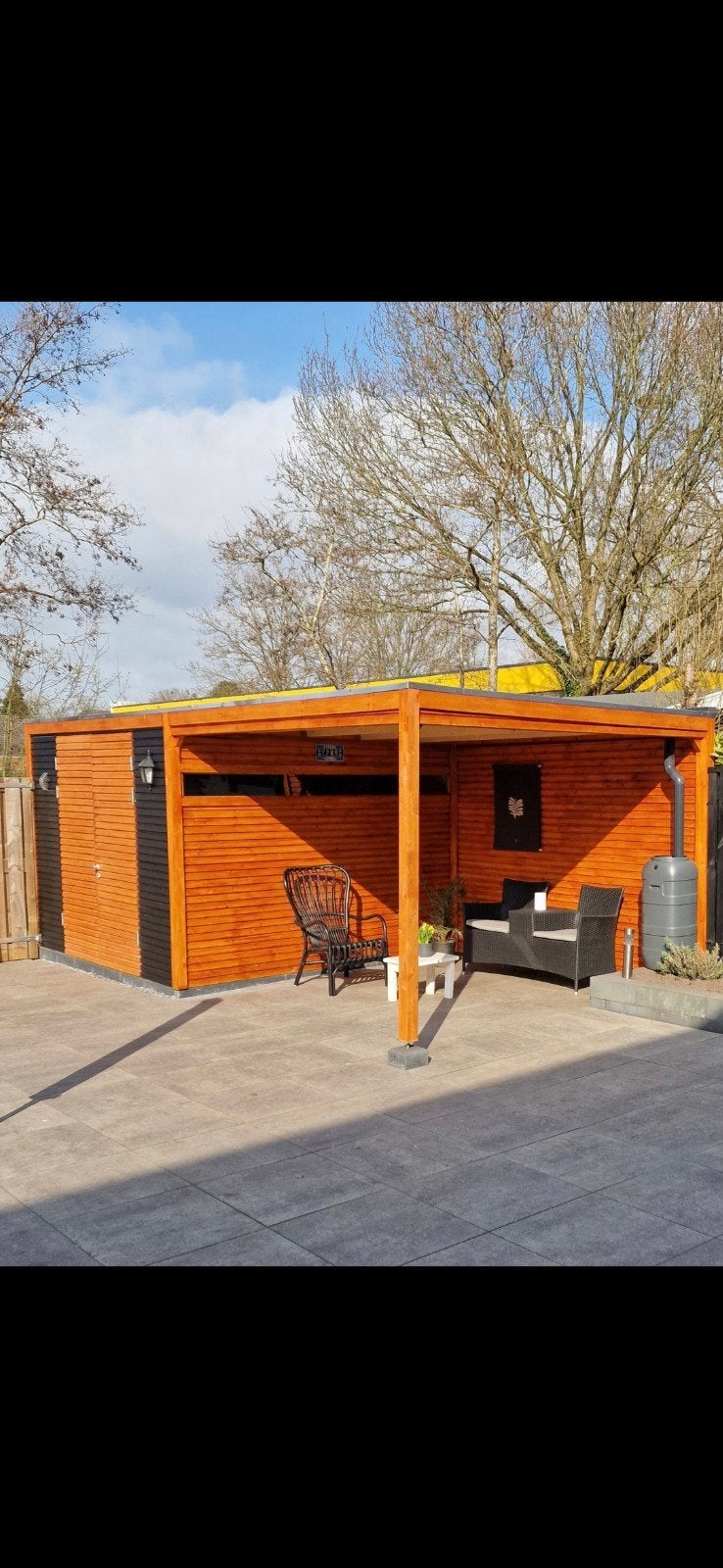 tuinhuis 6 x 3 mtr  stormschade... lezen..., Ophalen, Blokhut, 1 raam, 500 cm of meer