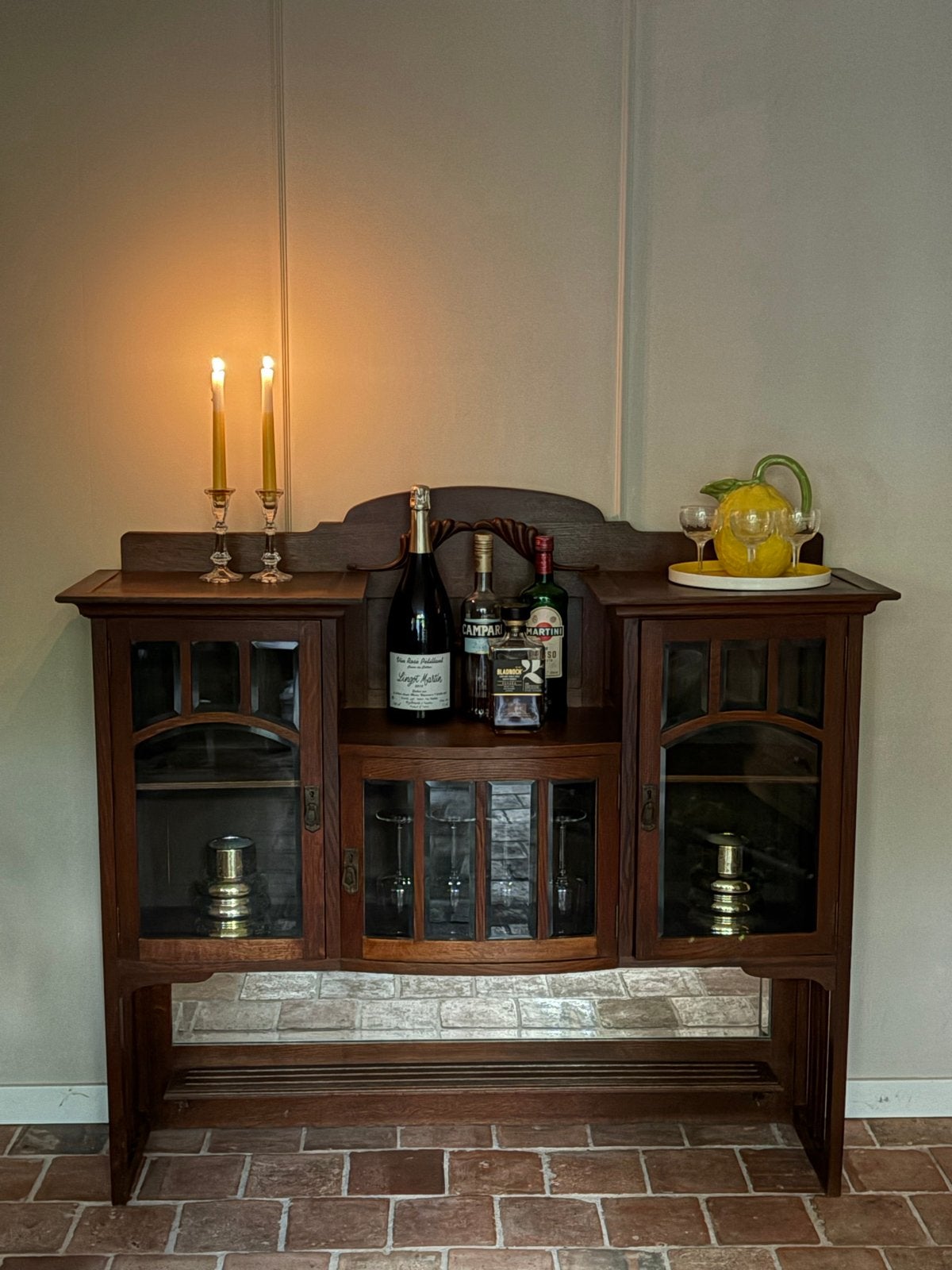 Antiek ArtDeco drankkabinet dressoir halkastje ondiepe kast, Ophalen, Gebruikt, ..., ...