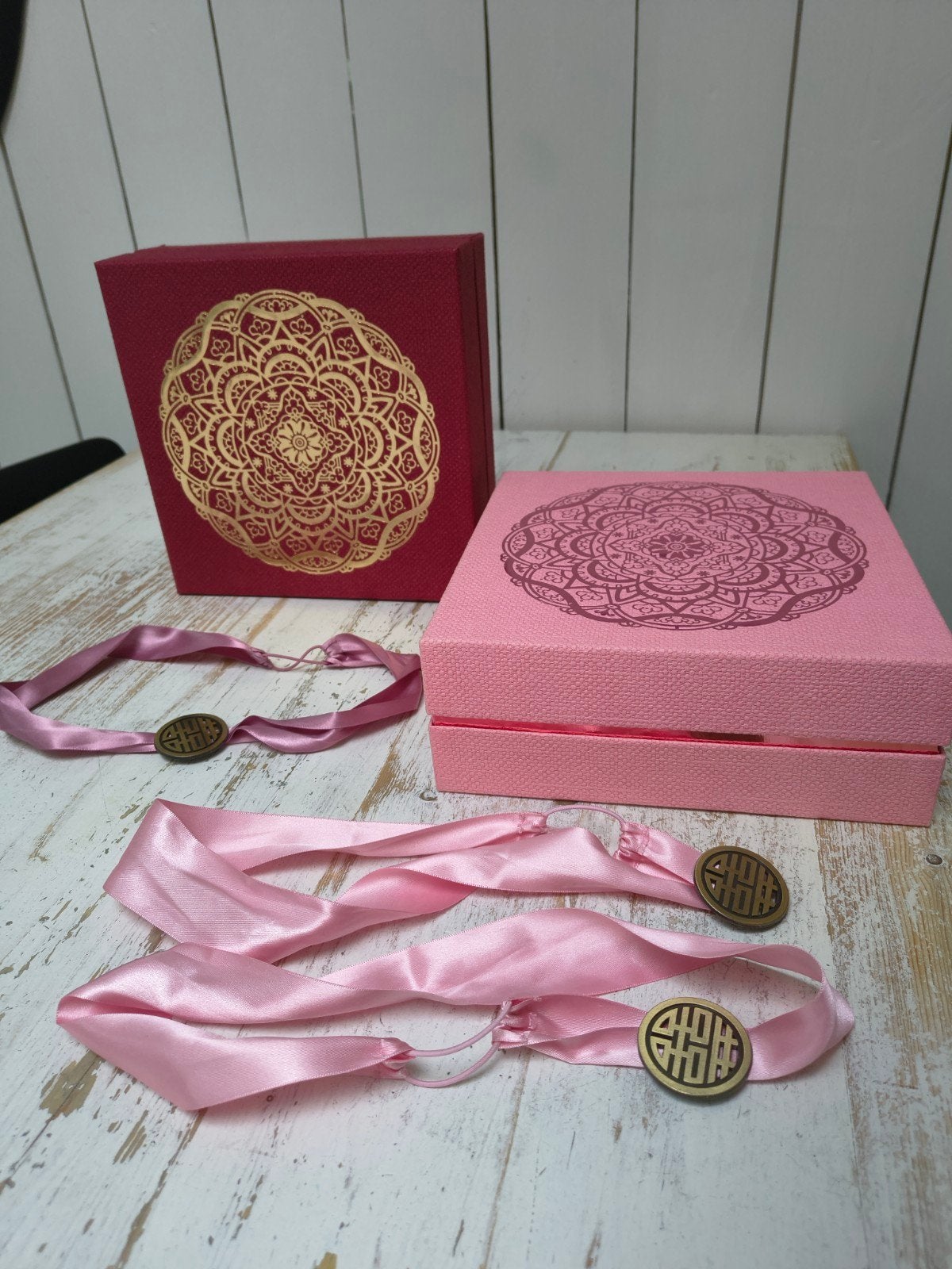 2x luxe cadeau /bewaar Doos Rituals : Roze+Bordeaux rood, Ophalen of Verzenden, Nieuw
