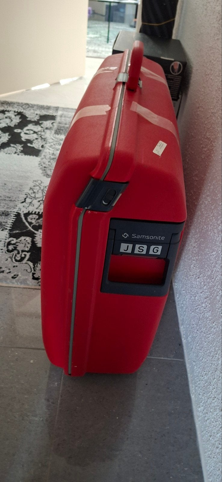Samsonite Koffer Rood - Stevige Reiskoffer met Slot, Gebruikt, Hard kunststof, 45 tot 55 cm, Slot