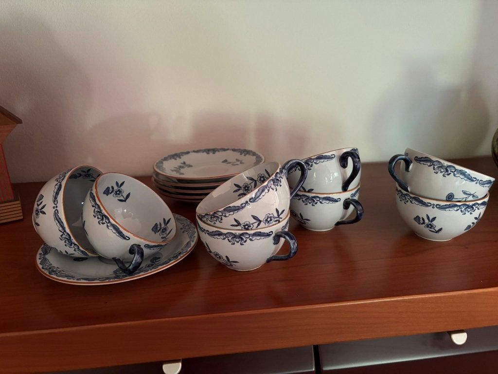Koffiekopjes Rörstrand Ostindia 8 kop en schotel 8 cm, Ophalen, Overige merken, Vintage, Zo goed als nieuw
