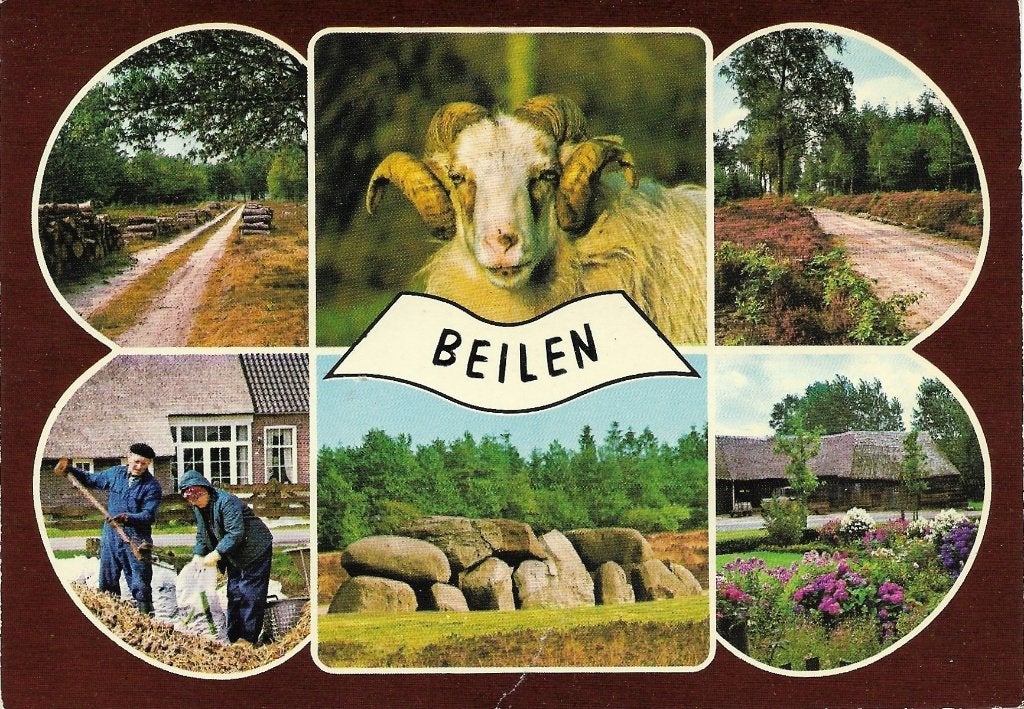 Ansichtkaart  	Beilen	6-luik	Hunebed, Verzenden, 1960 tot 1980, Gelopen, Drenthe