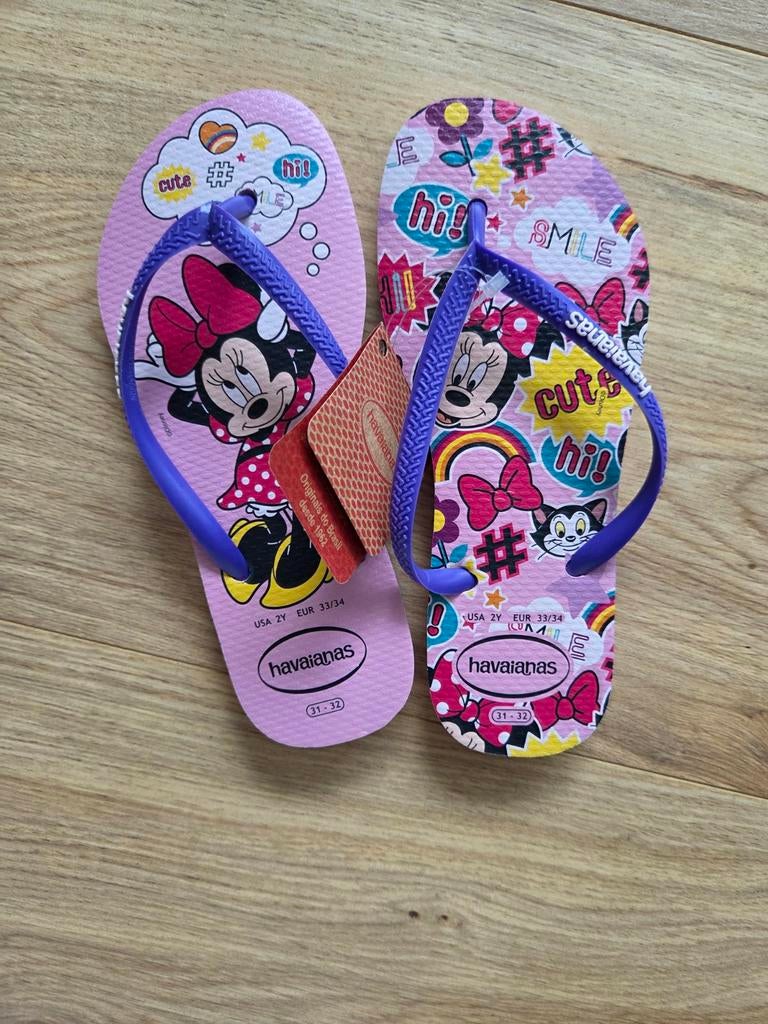 Teenslippers Havaianas, maat 33-34. Nooit gedragen, Kinderen en Baby's, Kinderkleding | Schoenen en Sokken, Meisje, Overige typen