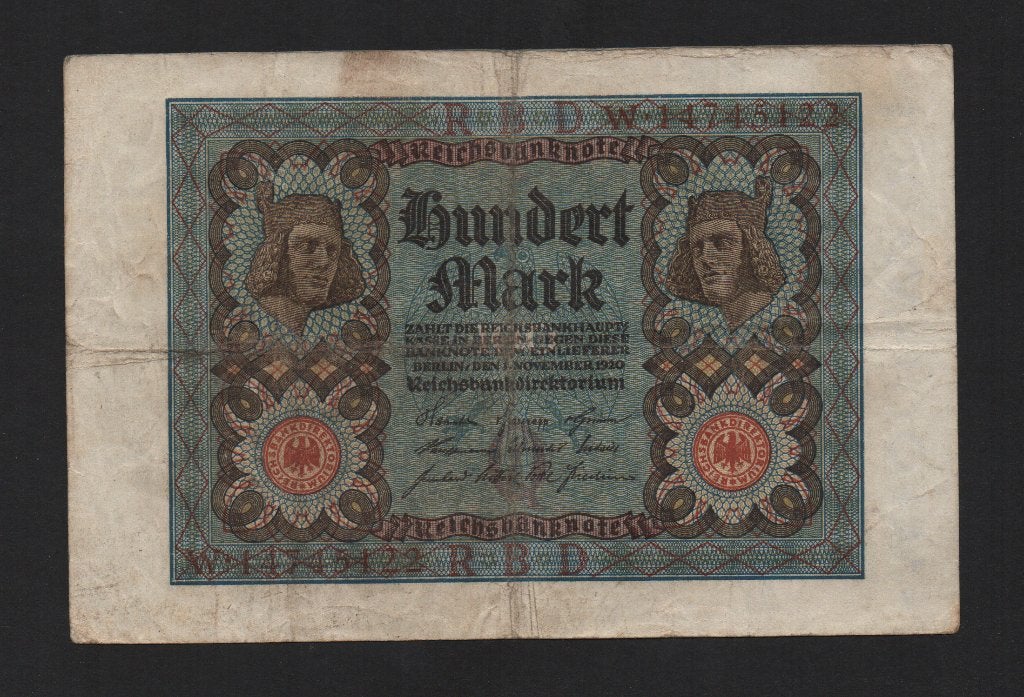 Duitsland 100 Mark Bankbiljet 1920 Zeer Fraai Biljet, Ophalen of Verzenden, Duitsland, Los biljet