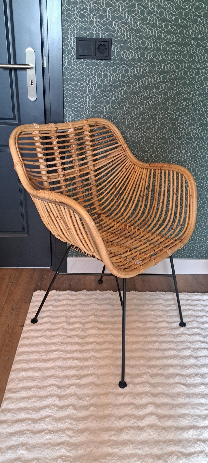 Rotan stoel, Huis en Inrichting, Ophalen, Zo goed als nieuw, Bruin, Eén