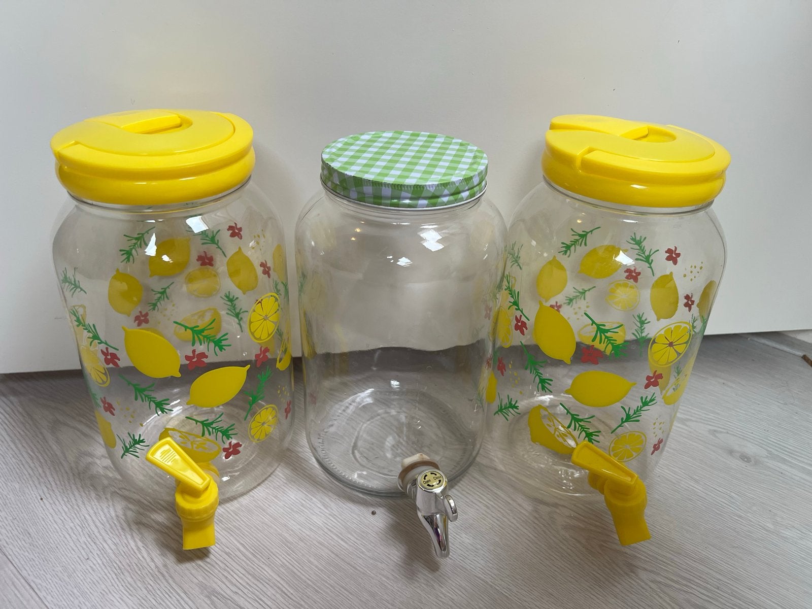 Vrolijke limonadekannen met tap - Set van 3, Ophalen of Verzenden, Nieuw, Overige stijlen