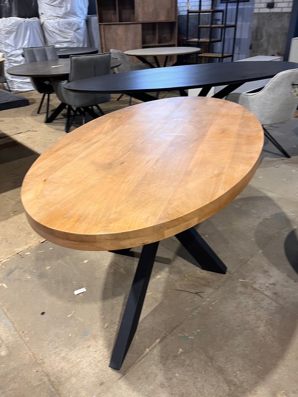 Nieuwe eettafel mango ovaal 160 cm €350,-, Huis en Inrichting, Tafels | Eettafels, Ophalen, Nieuw, Ovaal, 150 tot 200 cm