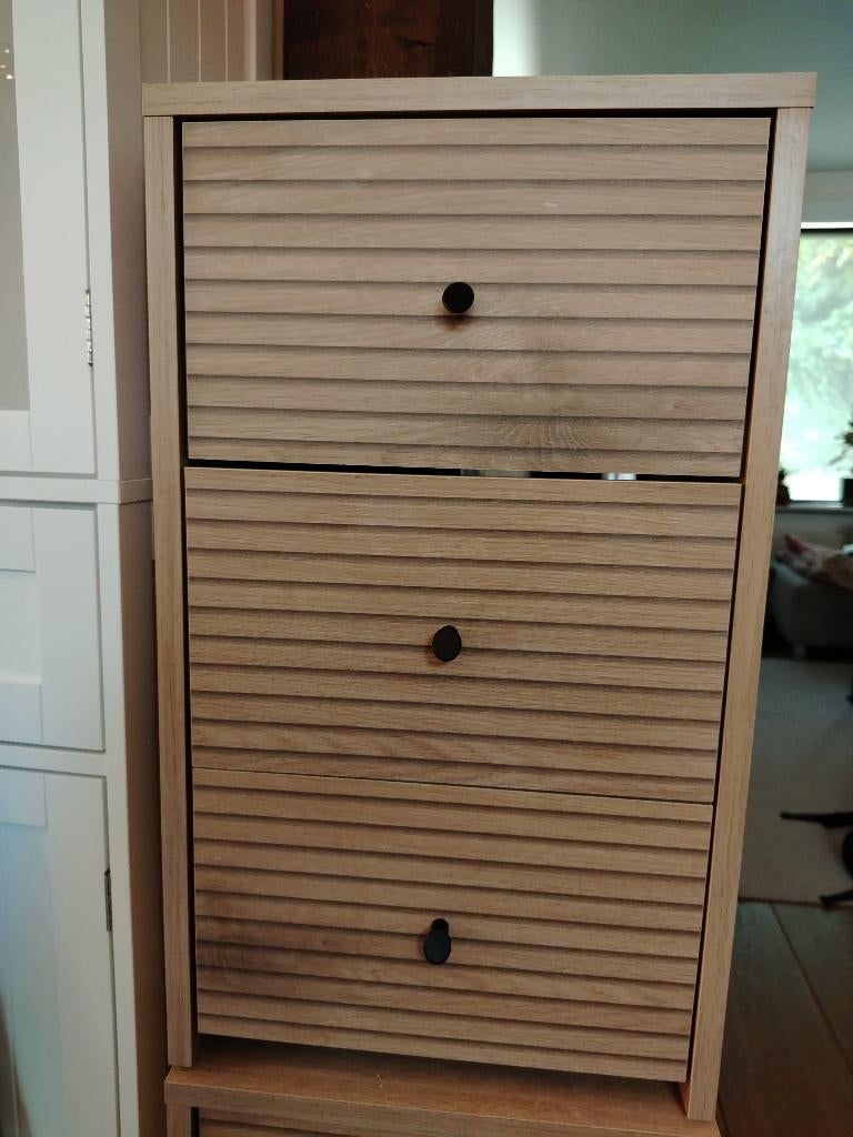 Twee lade nachtkastjes zgan, Ophalen, Overige materialen, Minder dan 45 cm, 55 tot 70 cm